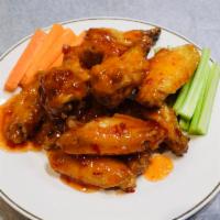 Sweet and chilli wings  · Five pieces of wings fried with sweet and chilli sauce 