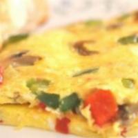 Vegetable Omelette · Tomatoes, onion, peppers and spinach. 