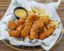 Hand Battered Chicken Tenders · Our hand-battered chicken tenders served with French fries and your choice of Buffalo, honey...