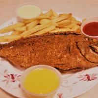 Porgies and Chips · Mild and sweet fish.