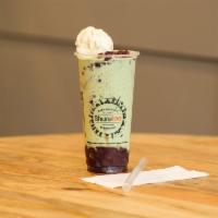 Matcha Red Bean Ice Blended with Ice Cream · 