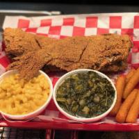 Whole Double Meal · 2 whole catfish (7-9 oz.), 2 sides, hush puppies.