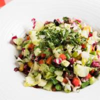 Third Avenue Chopped Salad · Radicchio, Cucumber, Celery, Green Beans, Red & Yellow Bell Peppers, Green Beans, Chickpeas,...