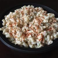 CHEF'S OWN HOMEMADE MACARONI SALAD · QUALITY ELBOW MACARONI, RED, YELLOW AND GREEN BELL PEPPERS,CELERY, FINELY CHOPPED ONIONS, HE...