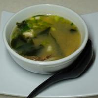 Asari(Clam) Miso Soup · Asari Clam 8pcs, Green Onion, Tofu, Wakame, Miso Soup