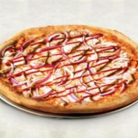 The Country BBQ Pizza · Grilled chicken breast, BBQ sauce, fresh red onions, Canadian bacon and extra cheese.