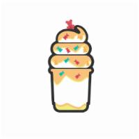 Peach Pine  · Ice cream, peach syrup, crush, pineapple and gummy.  