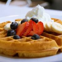 Very Berries Waffles · Mix of berries and whipped cream. Add bananas for an additional charge.