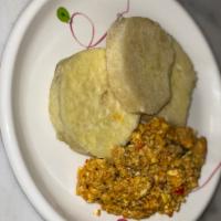 Yam & Egg · Boiled yams served with eggs scrambled in Chef's Signature Sauce