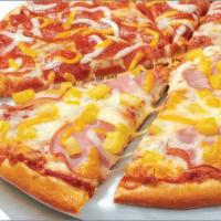 The Papa's Perfect Pizza · Comes with 1/2 premium pepperoni, 1/2 Canadian bacon, and pineapple. 