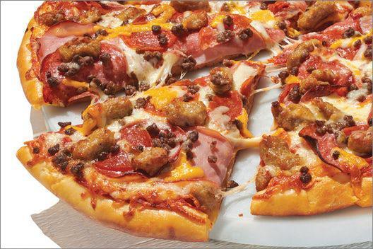 Papa's All Meat Pizza · Our original crust is topped with traditional red sauce, whole-milk mozzarella, Canadian bacon, salami, premium pepperoni, Italian sausage, and ground beef, and cheddar currently, some of our papa murphy’s stores are experiencing periodic outages of salami. We apologize for any inconvenience. 