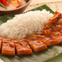 Grilled Liempo · Grilled juicy pork belly marinated in sweet and savory sauce. Served with steamed rice.