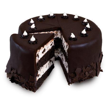 Chocolate Chipper™ · Ingredients: Layers of moist Devil's Food Cake and Sweet Cream Ice Cream with Chocolate Shavings wrapped in rich Fudge Ganache