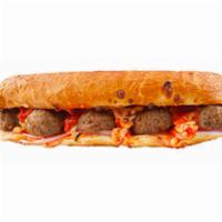 Meatball Sandwich · Sandwich with seasoned meat that has been rolled into a ball. 