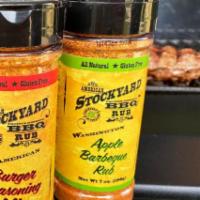  7 oz. American Stockyard Washington Apple BBQ Rub · This rub is the perfect combination of sugars and spices. It's a sweet and savory rub that t...