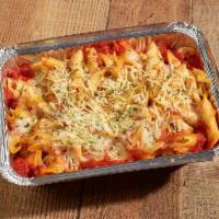 Baked Ziti Pasta · Penne noodles, pasta, sauce, ricotta and melted mozzarella cheese.