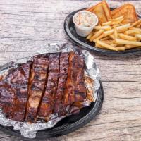 Rib Platter  · 5 BBQ pork ribs served with fries, slaw and Texas toast.