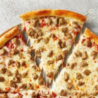 Whole NY Sausage Pizza · Sausage pizza, it's what you need for dinner. Italian sausage, Italian spices, San Marzano s...