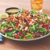 Tuscan Garden Chicken Salad · A fresh, new blend of sweet and savory, mixed greens, cucumber, bruschetta tomatoes, edamame...