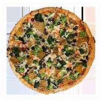 Super Veggie Pizza · Green Peppers, Onions, Tomatoes, Broccoli, Mushrooms, Eggplant, Spinach, Black Olives