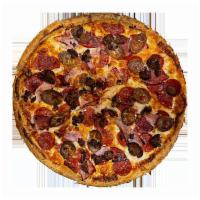 The Meat Lover Pizza · Pepperoni, Sliced Italian Sausage, Hamburger, Ham and Genoa Salami