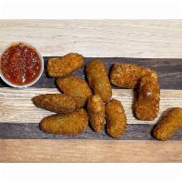 Jalapeno Poppers · with marinara sauce on the side