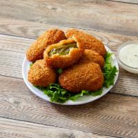 Jalapeno Poppers · deep fried jalapenos filled with cheese