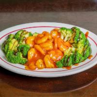 3. Crispy Shrimp · Jumbo sliced shrimp deep fried with Hunan spicy sauce on the top and circled with broccoli. ...