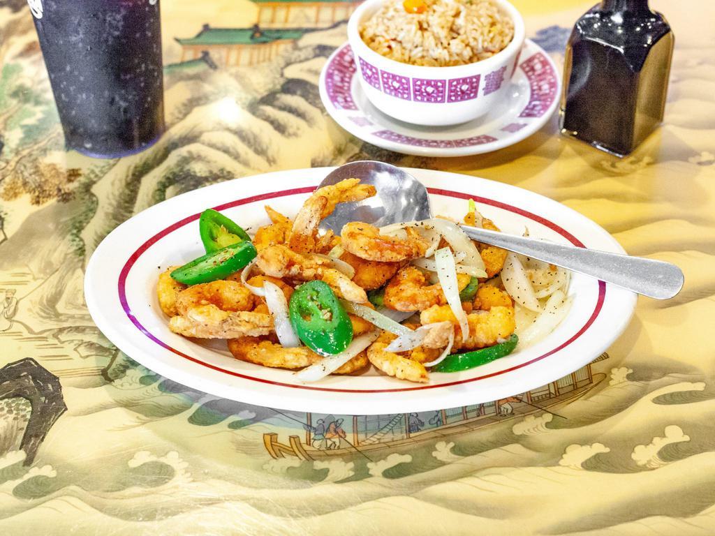 17. Jalapeno Shrimp ·  lightly stir   fried salt and pepper shrimp with jalepenos , spicy.