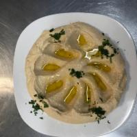 Hummus Plate · A dip of chickpeas seasoned with selected Middle Eastern spices, tahini sauce, garlic, lemon...