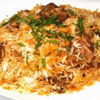 Ulavacharu Chicken Biryani · Chicken with bones, marinated with yogurt, onions, spices, saffron, coriander, cashew and ho...