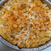 Crab Mac and Cheese Pasta · Mac Maryland style, fresh crab meat atop a bed of mac n cheese sprinkled with old bay.