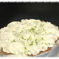 Mini Key Lime Pie · 5-inch pie with luscious key lime filling, graham cracker crust, topped with fresh whipped c...