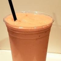 OMG Smoothies  · Delicious fruit smoothies, OMG style (strawberry, banana, and orange juice or blueberry, str...