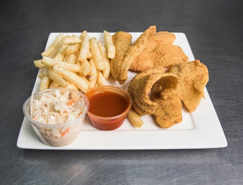  4 Pieces Fish Dinner · Served with small fries and small Kool-Aid.