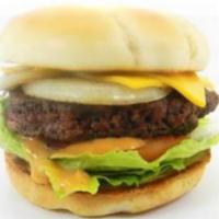 Yo B Burger  · Tomato, grilled onion, yo b sauce, lettuce, American cheese. 