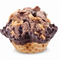 Peanut Butter Cup Perfection · Chocolate ice cream with Reese's peanut butter cup, peanut butter, & fudge.