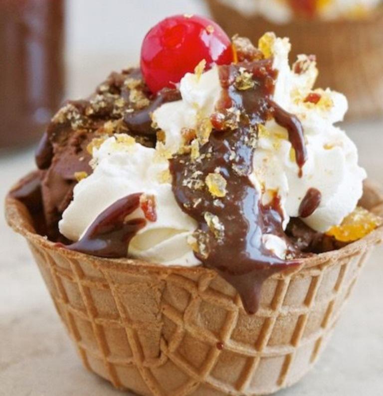 Waffle Bowls Ice Cream · Choose any flavor soft-serve or hand-dip ice cream. Also choice of any sundae topping.
