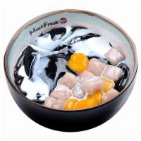 Cold Icy Grass Jelly Signature · Taro balls, grass jelly and grass jelly shaved ice.