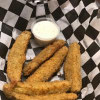 Fried Pickles · Served with ranch.
