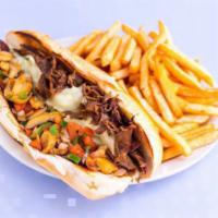 Philly Cheese Steak Sub · Sandwich, Fries, Soda Combo