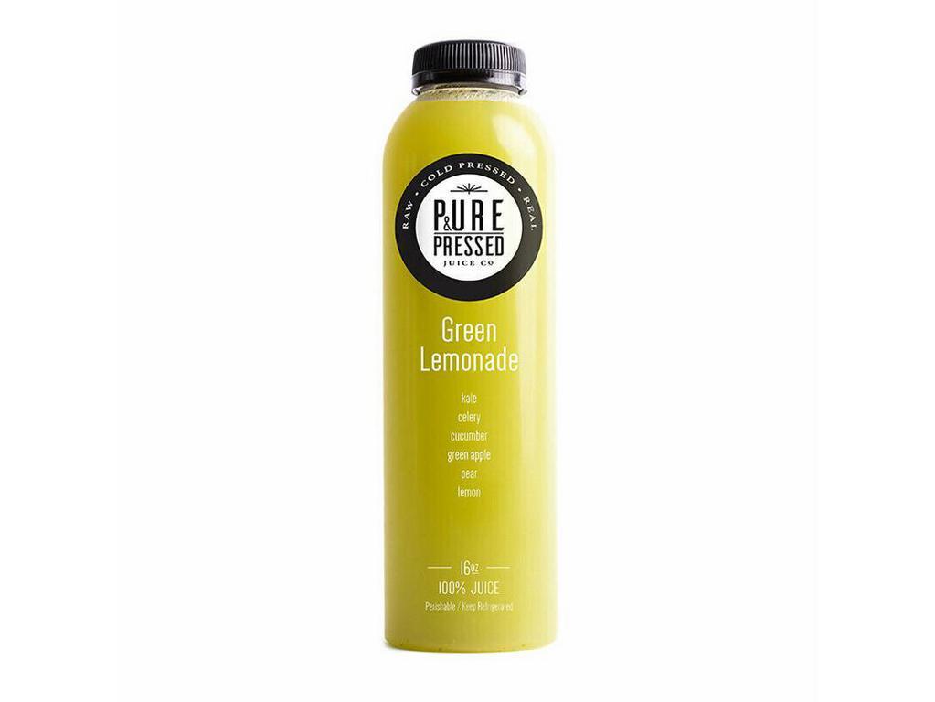 Green Lemonade Juice · Kale, celery, cucumber, green apple, pear, and lemon.