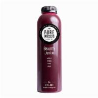Beautify Junkie Juice · Red beet, red apple, lemon, and ginger.