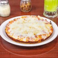Hawaiana Personal Pizza · Hawaiian pizza. Tomato sauce, cheese, pineapple, and bacon. Add topping for an addition char...