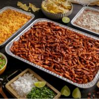 Family Pack 2 · Approximately 5 to 6 people. 2 lbs. choice of meat, 16 oz. of beans, 32 oz. of rice, 8 oz. o...