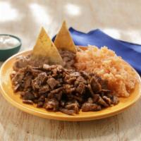 Kids Plate · Choice of meat served with rice and beans.