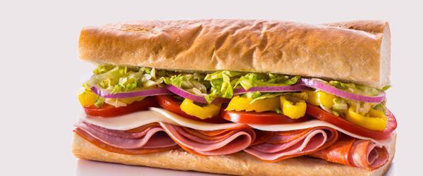 Italian · Pepperoni, hot capicola, Genoa salami, mortadella and provolone cheese, topped with lettuce, tomato, banana peppers, red onions, oil and vinegar.