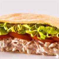 Tuna Salad · Made in-house with mayo, lettuce and tomato.