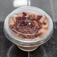 2.8 oz. Bindi Chocolate Mousse Glass · Rich chocolate mousse and zabaione, topped with chocolate curls.