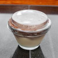 3.5 oz. Bindi Profiteroles Glass · Cream puffs filled with vanilla cream & topped with chocolate cream.